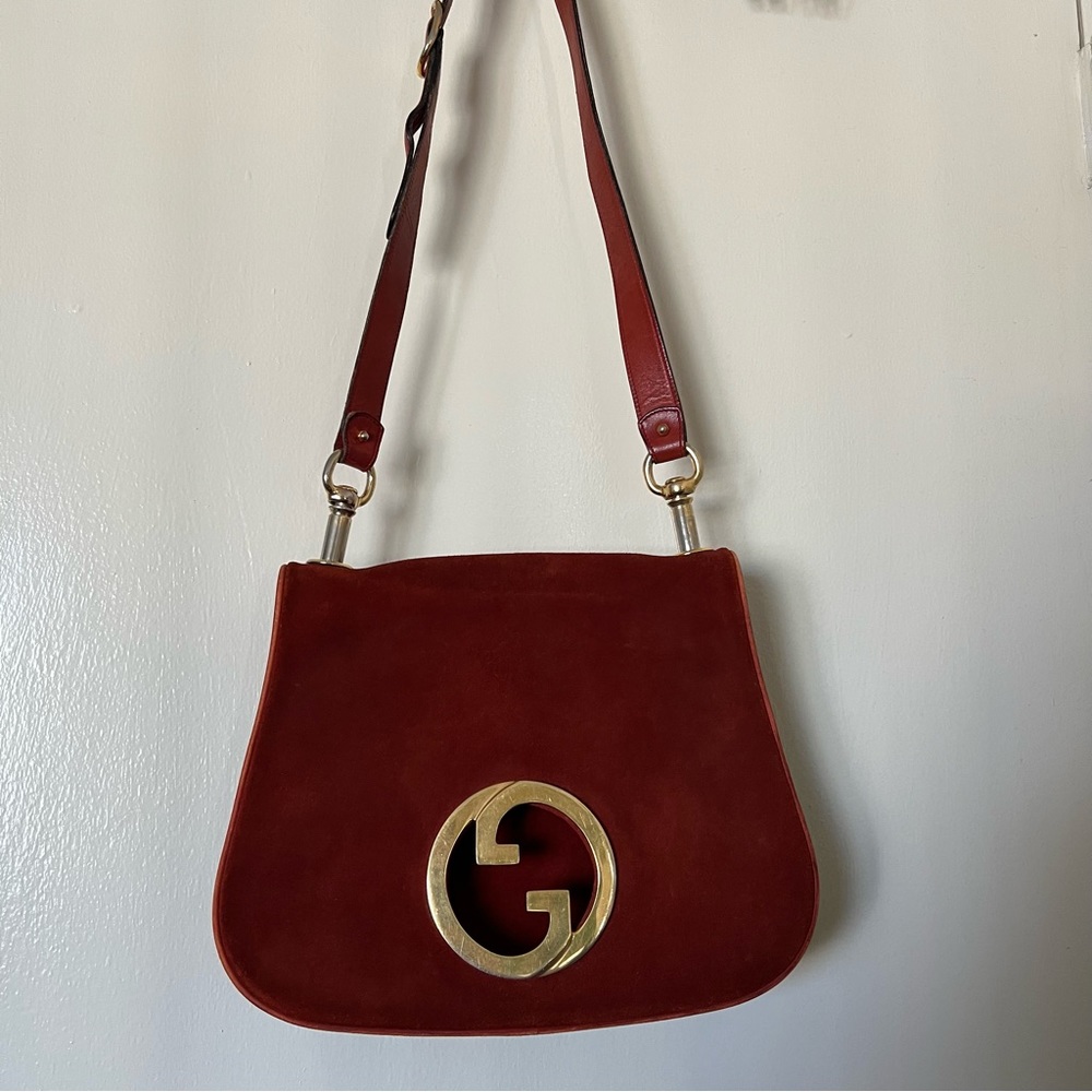 Gucci Red and Gold Shoulder Bag with Iconic Design